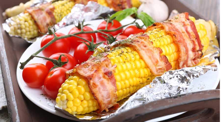 BBQ Food on aluminum foil